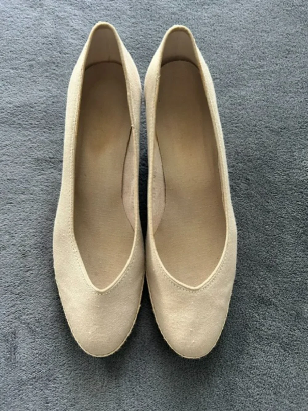 L.L.Bean Women's Khaki Espadrille Wedges, Size 7.5M